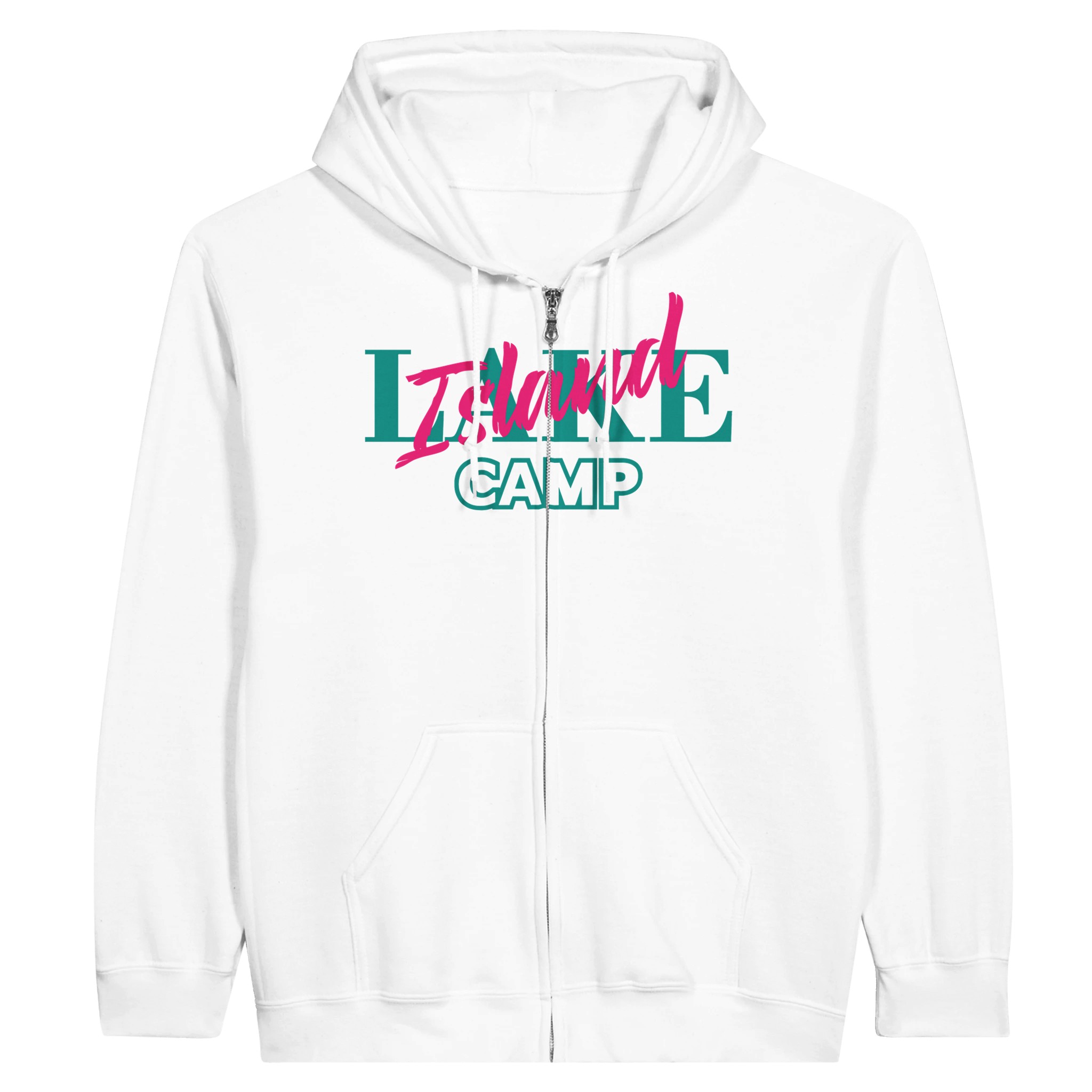 White Retro Zip Hoodie